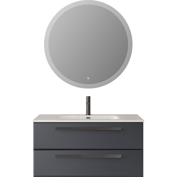 Тумба подвесная с раковиной Cezares ECO-CER-N-1000-2C-SO-GR-P 100 см (раковина CZR-8095-100) grafito - фото 14