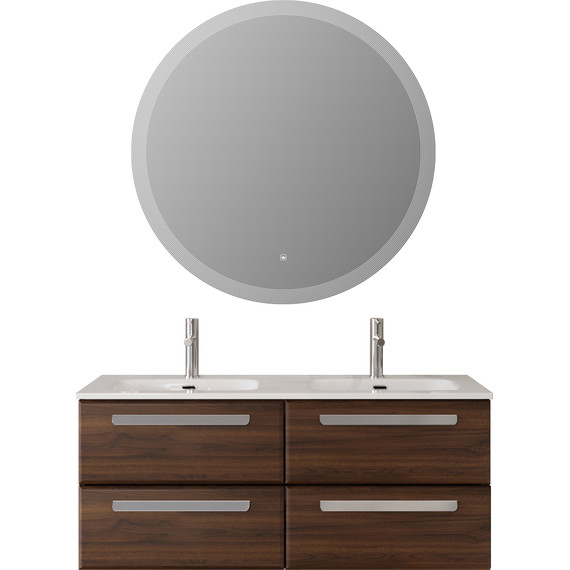 Тумба подвесная с раковиной Cezares ECO-CER-N-1200-4C-SO-2-NCS-P 120 см (раковина CZR-8073-120-2) орех шоколад софт - фото 8