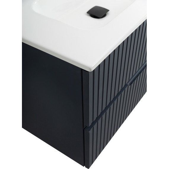 Тумба подвесная с раковиной Cezares DUET-N-800-2C-SO-GR-P 80 см (раковина CZR-8095-80) grafito - фото 7