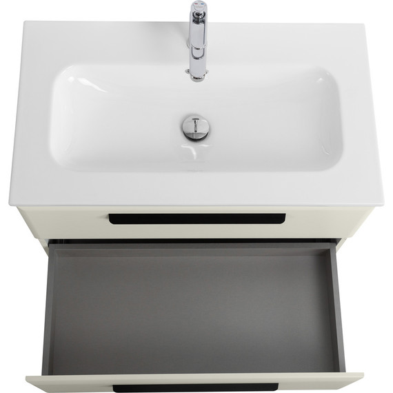 Тумба подвесная с раковиной Cezares ECO-CER-N-800-2C-SO-AS-P 80 см (раковина CZR-8073-80) альпака брашированная - фото 6