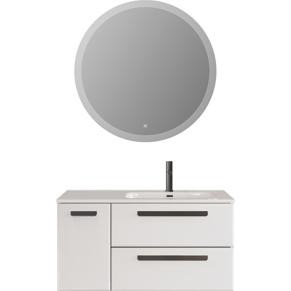 Тумба подвесная с раковиной Cezares ECO-CER-N-1000-2C-1A-SO-BL-R 100 см (раковина CZR-8095-100-R) bianco lucido - фото 16