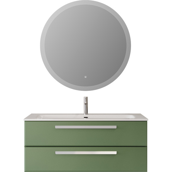 Тумба подвесная с раковиной Cezares ECO-CER-N-1200-2C-SO-PS-P 120 см (раковина CZR-8073-120) фисташковый софт - фото 13