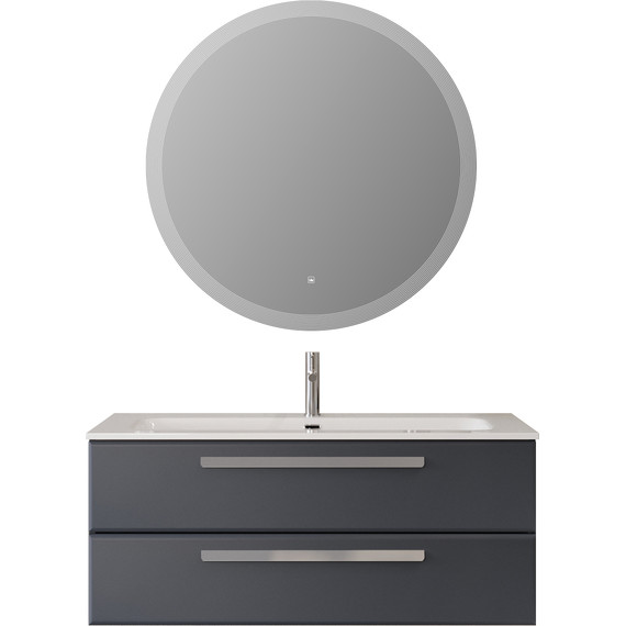 Тумба подвесная с раковиной Cezares ECO-CER-N-1200-2C-SO-GR-P 120 см (раковина CZR-8073-120) grafito - фото 13