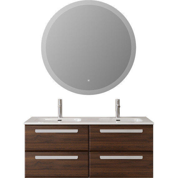 Тумба подвесная с раковиной Cezares ECO-CER-N-1200-4C-SO-2-NCS-P 120 см (раковина CZR-8095-120-2) орех шоколад софт - фото 9