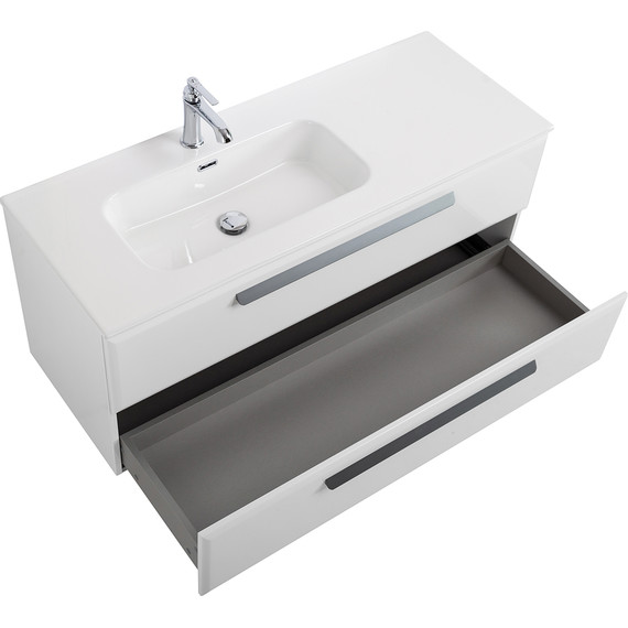 Тумба подвесная с раковиной Cezares ECO-CER-N-1200-2C-SO-BL-L 120 см (раковина CZR-8095-120-L) bianco lucido - фото 3