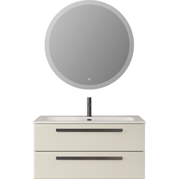 Тумба подвесная с раковиной Cezares ECO-CER-N-1000-2C-SO-AS-P 100 см (раковина CZR-8073-100) альпака брашированная - фото 9