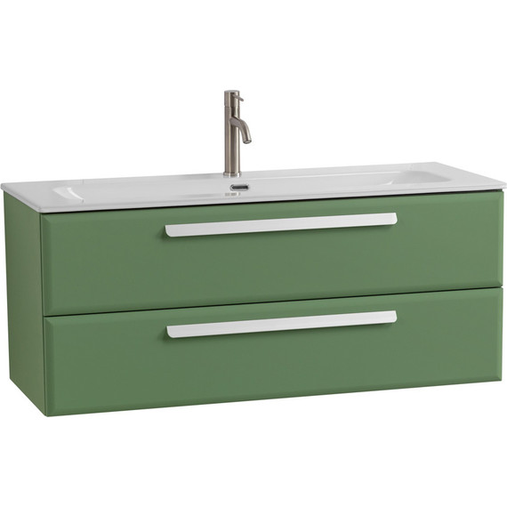 Тумба подвесная с раковиной Cezares ECO-CER-N-1200-2C-SO-PS-P 120 см (раковина CZR-8073-120) фисташковый софт - фото 2