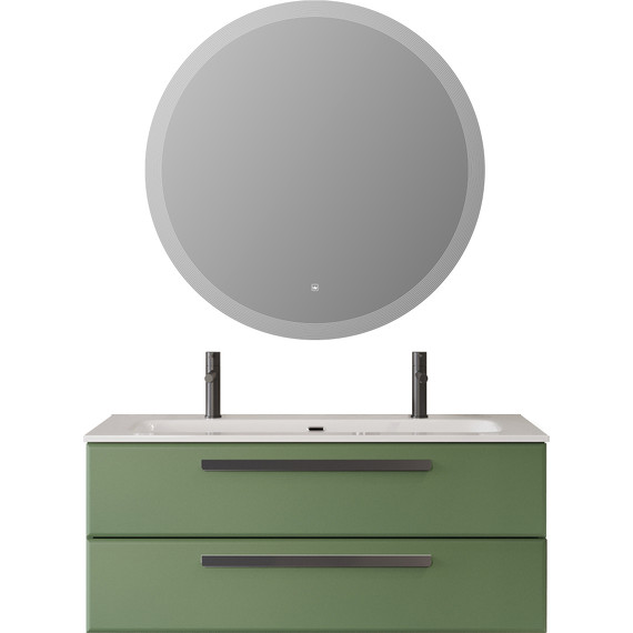 Тумба подвесная с раковиной Cezares ECO-CER-N-1200-2C-SO-PS-P 120 см (раковина CZR-8073-120-1-2) фисташковый софт - фото 8