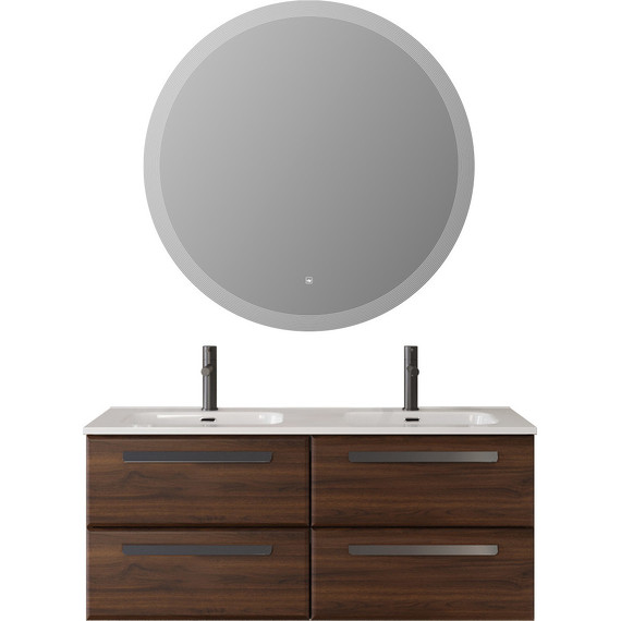 Тумба подвесная с раковиной Cezares ECO-CER-N-1200-4C-SO-2-NCS-P 120 см (раковина CZR-8095-120-2) орех шоколад софт - фото 15