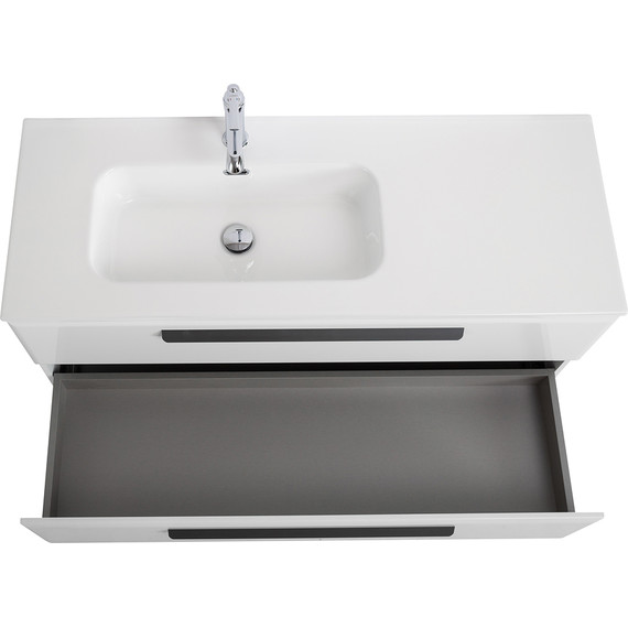 Тумба подвесная с раковиной Cezares ECO-CER-N-1200-2C-SO-BL-L 120 см (раковина CZR-8095-120-L) bianco lucido - фото 6