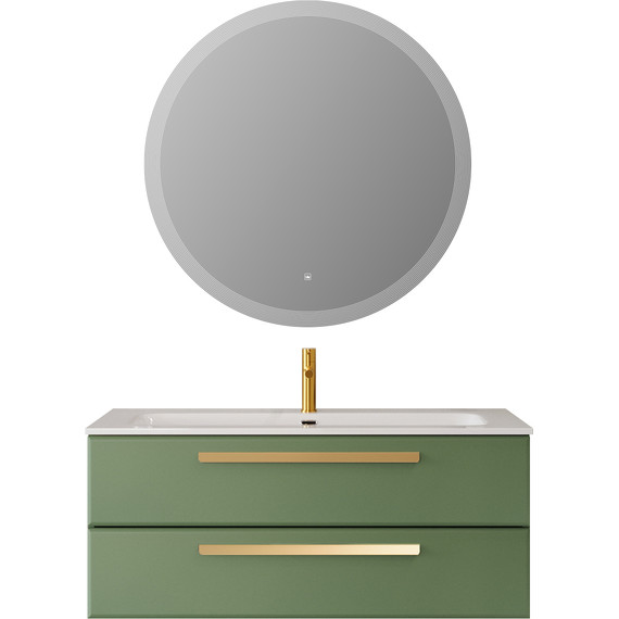 Тумба подвесная с раковиной Cezares ECO-CER-N-1200-2C-SO-PS-P 120 см (раковина CZR-8073-120) фисташковый софт - фото 14