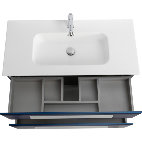 Тумба подвесная с раковиной Cezares ECO-CER-N-1000-2C-SO-SPF-P 100 см (раковина CZR-8095-100) sapfiro - фото 4