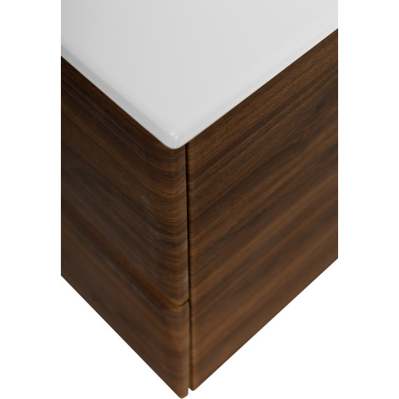 Тумба подвесная с раковиной Cezares ECO-CER-N-1200-2C-SO-NCS-P 120 см (раковина CZR-8095-120) орех шоколад софт - фото 6