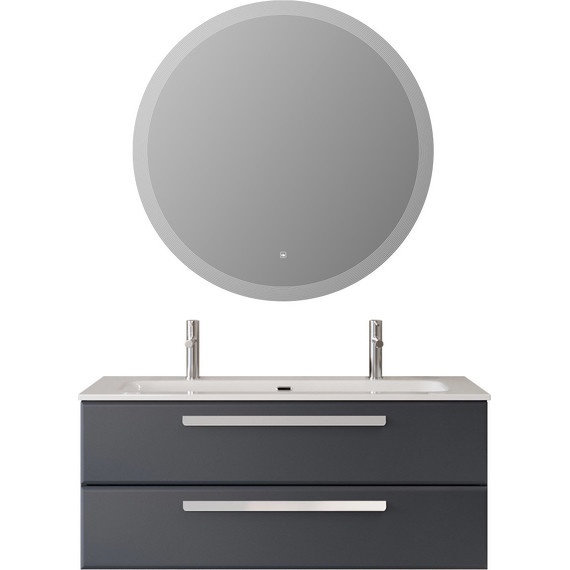 Тумба подвесная с раковиной Cezares ECO-CER-N-1200-2C-SO-GR-P 120 см (раковина CZR-8073-120-1-2) grafito - фото 7