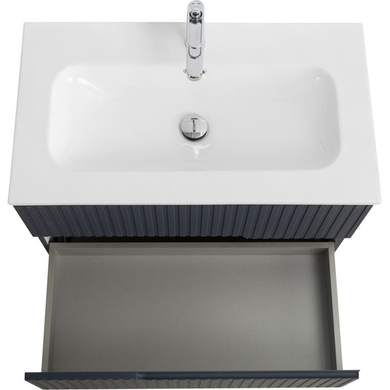 Тумба подвесная с раковиной Cezares DUET-N-800-2C-SO-GR-P 80 см (раковина CZR-8073-80) grafito - фото 6