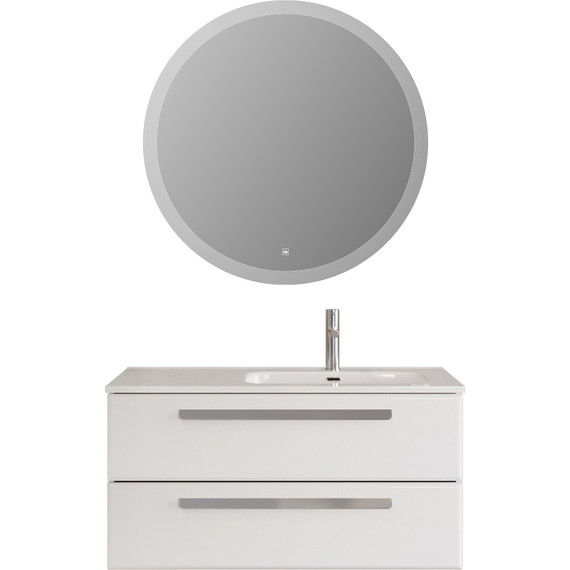 Тумба подвесная с раковиной Cezares ECO-CER-N-1000-2C-SO-BL-R 100 см (раковина CZR-8095-100-R) bianco lucido - фото 14