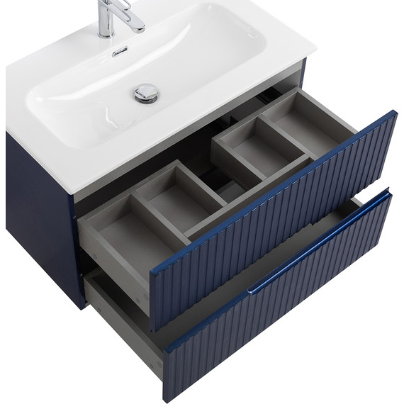 Тумба подвесная с раковиной Cezares DUET-N-800-2C-SO-SPF-P 80 см (раковина CZR-8073-80) sapfiro - фото 5