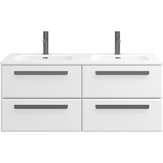 Тумба подвесная с раковиной Cezares ECO-CER-N-1200-4C-SO-2-BL 120 см (раковина CZR-8095-120-2) bianco lucido - фото 