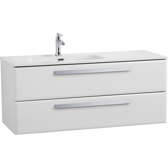 Тумба подвесная с раковиной Cezares ECO-CER-N-1200-2C-SO-BL-L 120 см (раковина CZR-8095-120-L) bianco lucido - фото 2