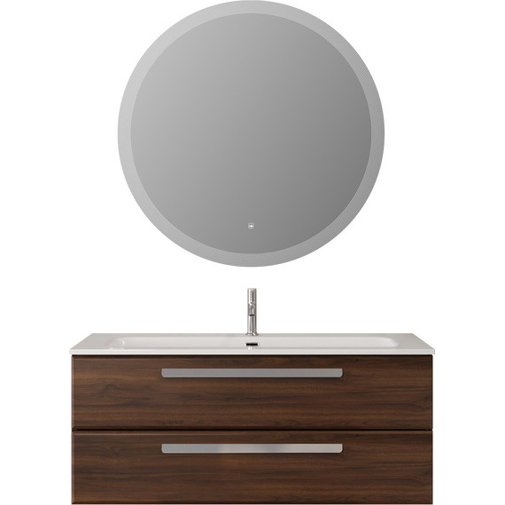 Тумба подвесная с раковиной Cezares ECO-CER-N-1200-2C-SO-NCS-P 120 см (раковина CZR-8073-120) орех шоколад софт - фото 13