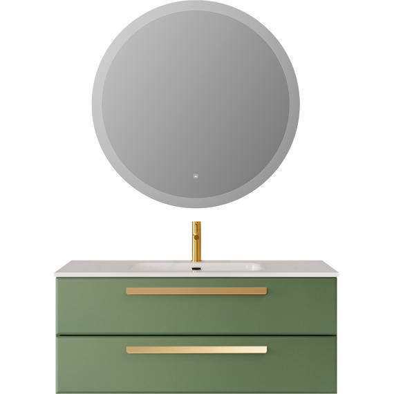 Тумба подвесная с раковиной Cezares ECO-CER-N-1200-2C-SO-PS-P 120 см (раковина CZR-8095-120) фисташковый софт - фото 8