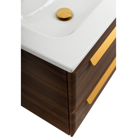 Тумба подвесная с раковиной Cezares ECO-CER-N-1200-4C-SO-2-NCS-P 120 см (раковина CZR-8073-120-2) орех шоколад софт - фото 7