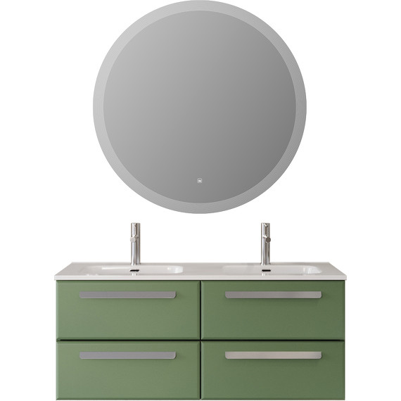 Тумба подвесная с раковиной Cezares ECO-CER-N-1200-4C-SO-2-PS-P 120 см (раковина CZR-8095-120-2) фисташковый софт - фото 8