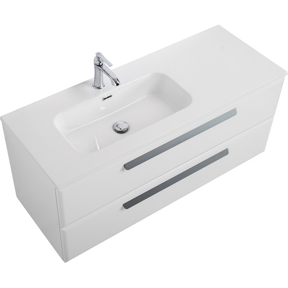 Тумба подвесная с раковиной Cezares ECO-CER-N-1200-2C-SO-BL-L 120 см (раковина CZR-8095-120-L) bianco lucido - фото 7