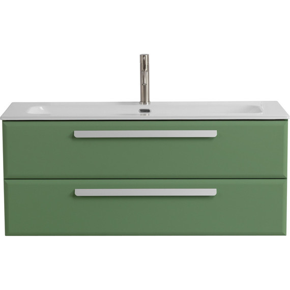 Тумба подвесная с раковиной Cezares ECO-CER-N-1200-2C-SO-PS-P 120 см (раковина CZR-8073-120) фисташковый софт - фото 