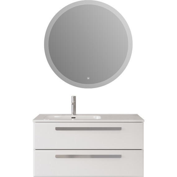 Тумба подвесная с раковиной Cezares ECO-CER-N-1000-2C-SO-BL-L 100 см (раковина CZR-8095-100-L) bianco lucido - фото 14