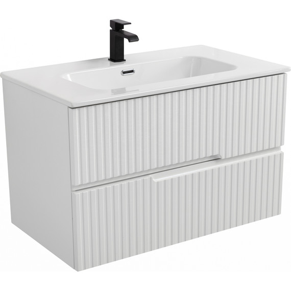 Тумба подвесная с раковиной Cezares DUET-N-900-2C-SO-BL 90 см (раковина CZR-8095-90) bianco lucido - фото 2