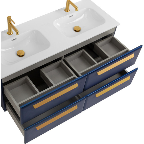 Тумба подвесная с раковиной Cezares ECO-CER-N-1200-4C-SO-2-SPF-P 120 см (раковина CZR-8073-120-2) sapfiro - фото 5