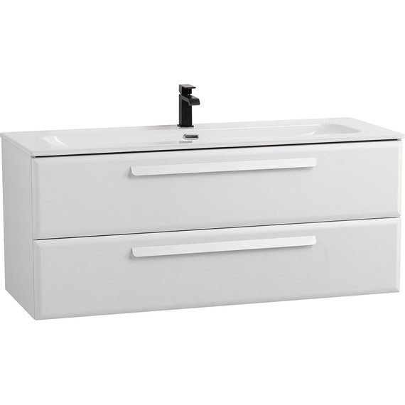 Тумба подвесная с раковиной Cezares ECO-CER-N-1200-2C-SO-BL 120 см (раковина CZR-8073-120) bianco lucido - фото 2