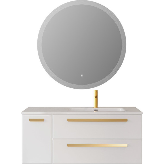 Тумба подвесная с раковиной Cezares ECO-CER-N-1200-2C-1A-SO-BL-R 120 см (раковина CZR-8095-120-R) bianco lucido - фото 15