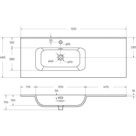 Тумба подвесная с раковиной Cezares ECO-CER-N-1200-2C-SO-BL-L 120 см (раковина CZR-8095-120-L) bianco lucido - фото 18