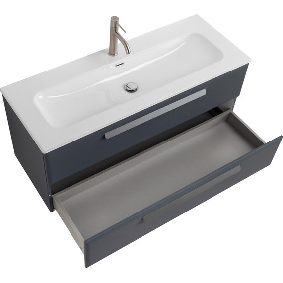 Тумба подвесная с раковиной Cezares ECO-CER-N-1200-2C-SO-GR-P 120 см (раковина CZR-8073-120) grafito - фото 3