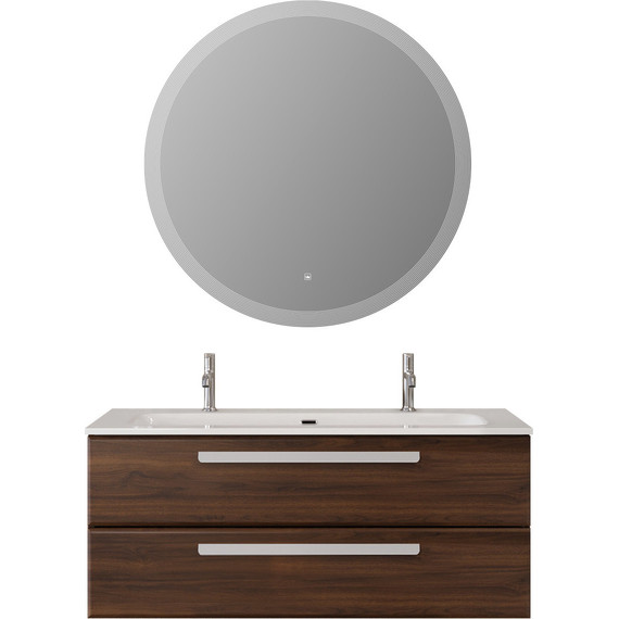 Тумба подвесная с раковиной Cezares ECO-CER-N-1200-2C-SO-NCS-P 120 см (раковина CZR-8073-120-1-2) орех шоколад софт - фото 9