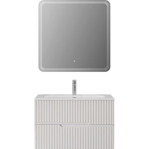 Тумба подвесная с раковиной Cezares DUET-N-800-2C-SO-BL 80 см (раковина CZR-8073-80) bianco lucido - фото 9