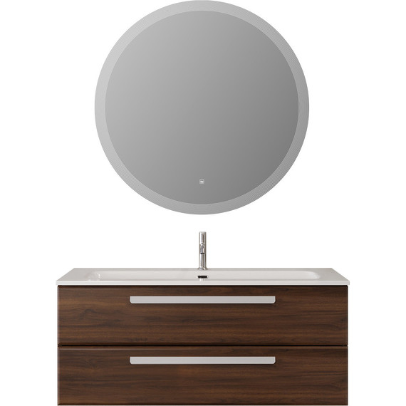 Тумба подвесная с раковиной Cezares ECO-CER-N-1200-2C-SO-NCS-P 120 см (раковина CZR-8073-120) орех шоколад софт - фото 7