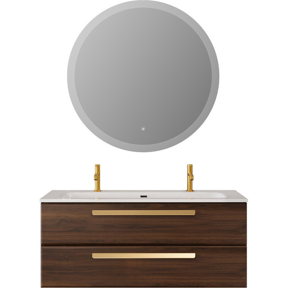 Тумба подвесная с раковиной Cezares ECO-CER-N-1200-2C-SO-NCS-P 120 см (раковина CZR-8073-120-1-2) орех шоколад софт - фото 15