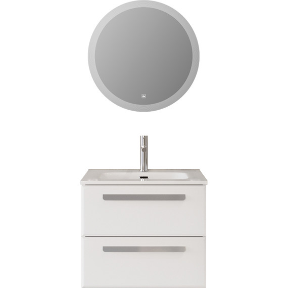 Тумба подвесная с раковиной Cezares ECO-CER-N-600-2C-SO-BL 60 см (раковина CZR-8073-60) bianco lucido - фото 10