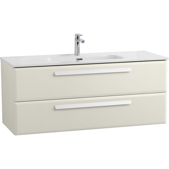 Тумба подвесная с раковиной Cezares ECO-CER-N-1200-2C-SO-AS-P 120 см (раковина CZR-8095-120) альпака брашированная - фото 2