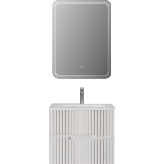 Тумба подвесная с раковиной Cezares DUET-N-600-2C-SO-BL 60 см (раковина CZR-8073-60) bianco lucido - фото 8