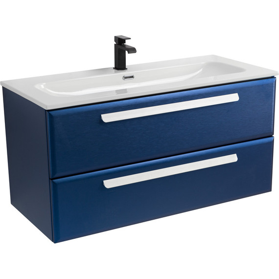 Тумба подвесная с раковиной Cezares ECO-CER-N-1000-2C-SO-SPF-P 100 см (раковина CZR-8073-100) sapfiro - фото 2