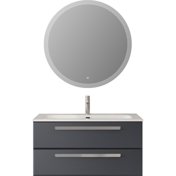 Тумба подвесная с раковиной Cezares ECO-CER-N-1000-2C-SO-GR-P 100 см (раковина CZR-8073-100) grafito - фото 13