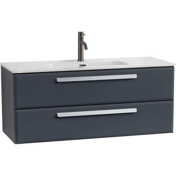 Тумба подвесная с раковиной Cezares ECO-CER-N-1200-2C-SO-GR-P 120 см (раковина CZR-8095-120) grafito - фото 2