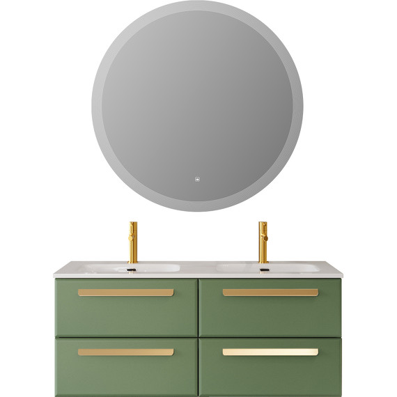 Тумба подвесная с раковиной Cezares ECO-CER-N-1200-4C-SO-2-PS-P 120 см (раковина CZR-8073-120-2) фисташковый софт - фото 14