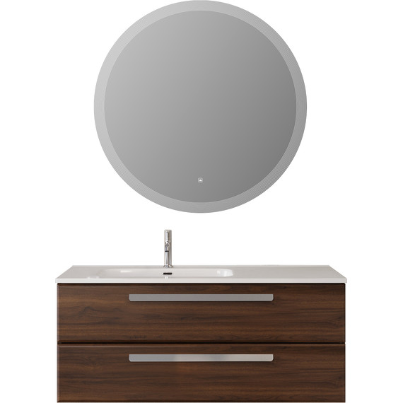 Тумба подвесная с раковиной Cezares ECO-CER-N-1200-2C-SO-NCS-P-L 120 см (раковина CZR-8095-120-L) орех шоколад софт - фото 10