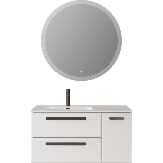 Тумба подвесная с раковиной Cezares ECO-CER-N-1000-2C-1A-SO-BL-L 100 см (раковина CZR-8095-100-L) bianco lucido - фото 17