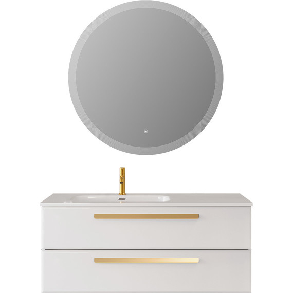 Тумба подвесная с раковиной Cezares ECO-CER-N-1200-2C-SO-BL-L 120 см (раковина CZR-8095-120-L) bianco lucido - фото 10